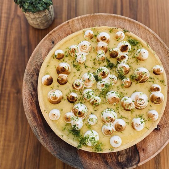 Nos réalisations 3 Tarte citron basilic meringuée - Recette de Charly Fredet - Le Parfait Savoureux